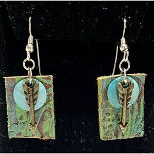 Artisan Made Genuine Leather Geometric Design With Arrow & Shell Boho Cowgirl